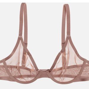 Cuup Plunge Mesh Taupe Bra